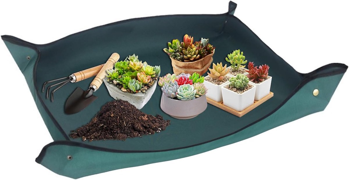 600D Oxford-weefsel, draagbare vetplantmat, waterdicht, verdikt, opvouwbare tuinmat, voor het verpotten van potten en gronden, snoeien, 110 x 75 cm