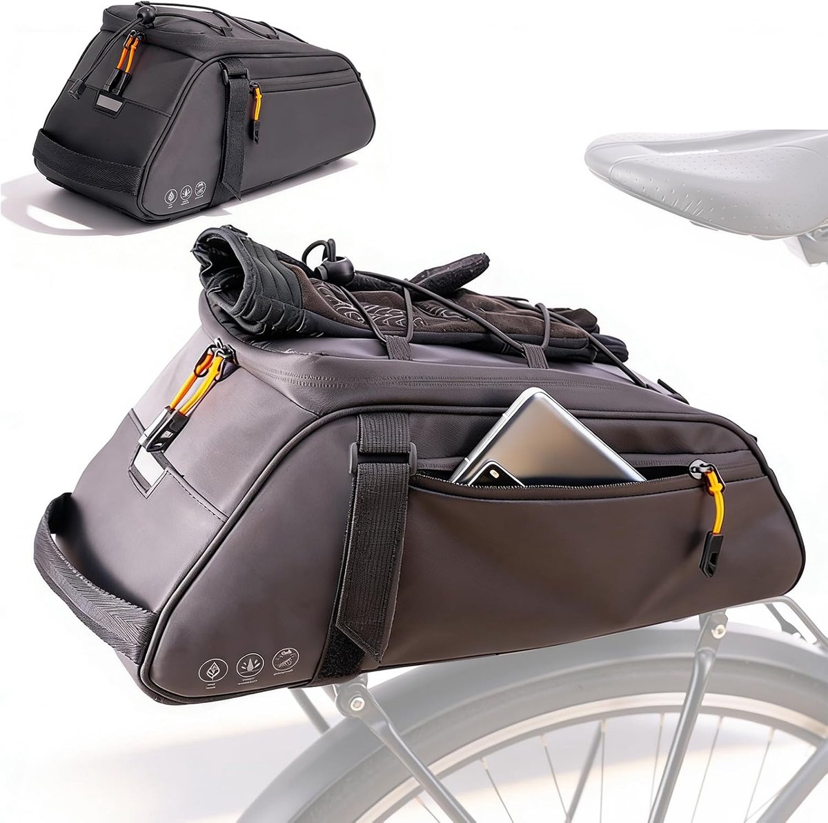 10 liter fietstas voor bagagedrager: reflecterend, waterdicht, grote inhoud met schouderriem, draaggreep, fietstas voor fietsen, pendelen