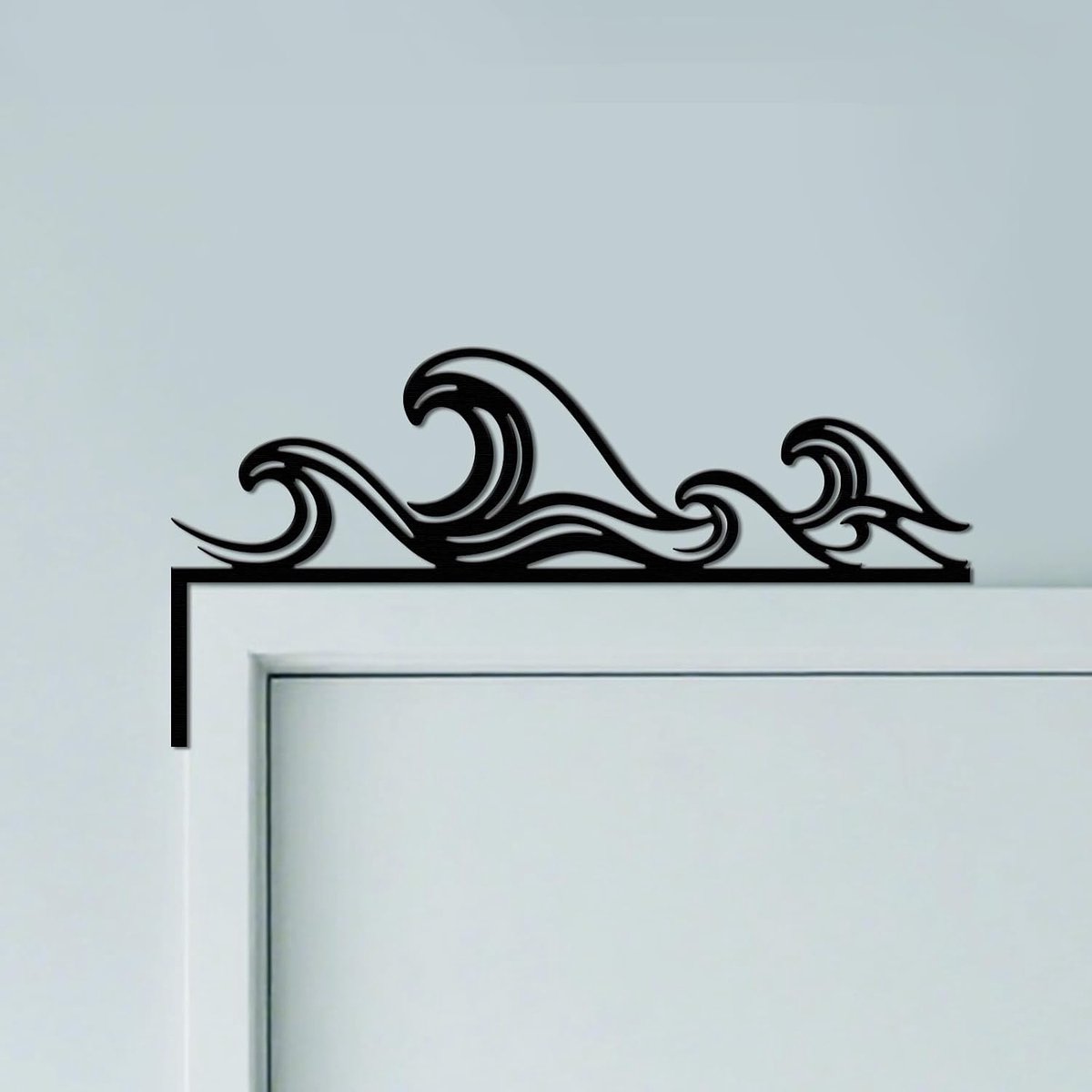 aaa Metalen deurframe ornament, zwarte wanddecoratie voor deur, originele art deco poorthoek voor huis, badkamer, slaapkamer, woondecoratie