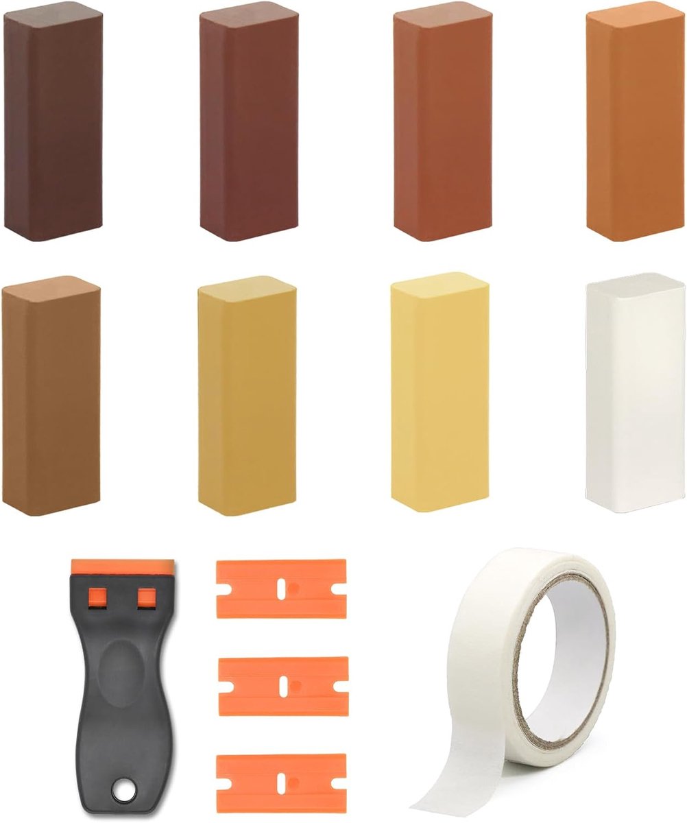 Reparatieset 8 Kleuren Voor Hout Tegels En Harde Wax | Repareert Krassen En Schade Aan Laminaat Vinylvloeren Tegels Werkbladen En Harde Houten Vloeren