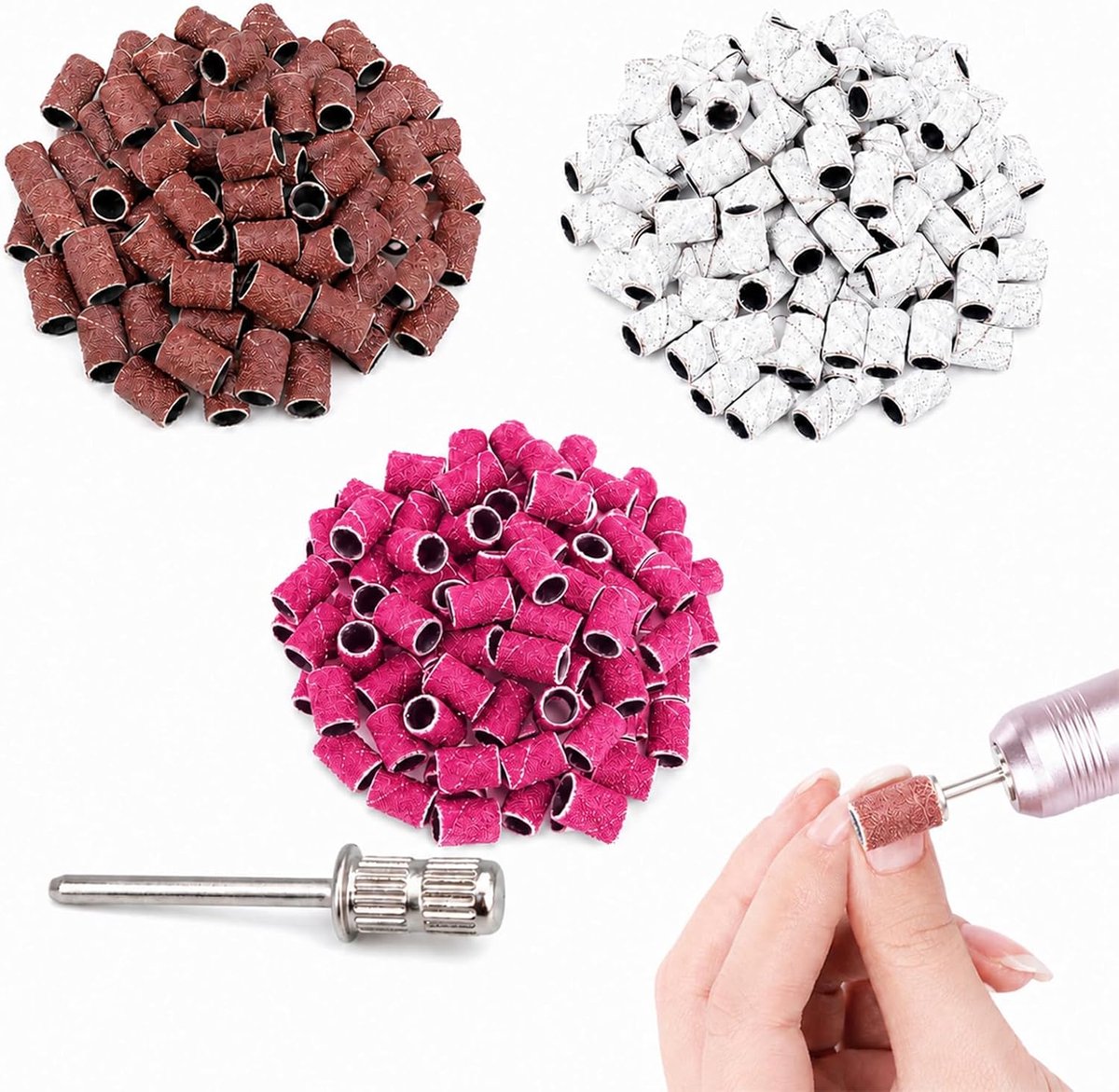 90-delige set, slijphulzen voor nagelfrees en elektrische nagelvijl, nagels korrel 80/120/180, nagelaccessoires, gelnagels, vijlen Nail Drill