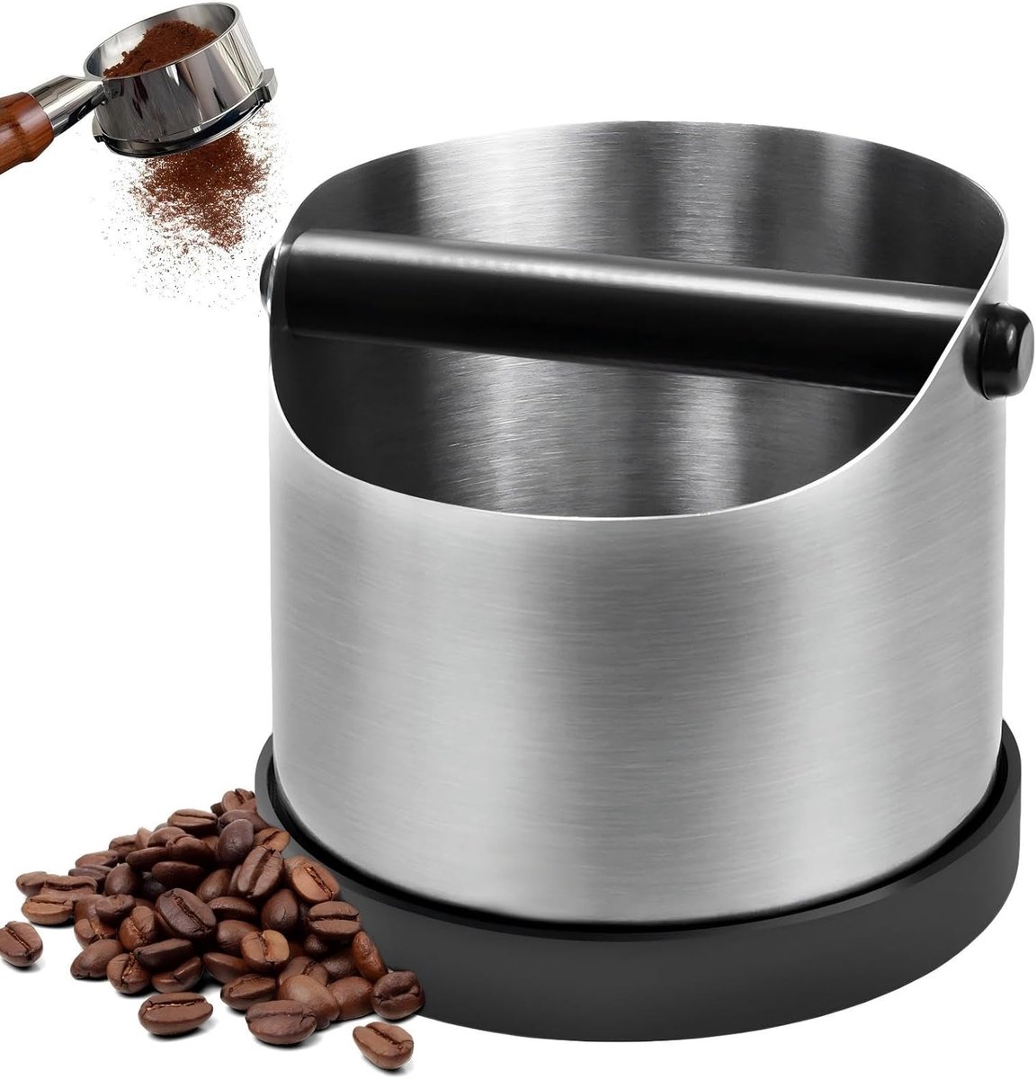 Afklopbak voor zeefdragers - Espresso afklopbak Knock Box voor koffiedrab, roestvrij staal koffie Knock Box, koffiedik Klopfbox Barista toebehoren, koffiedrab afklopbak voor je koffietoebehoren