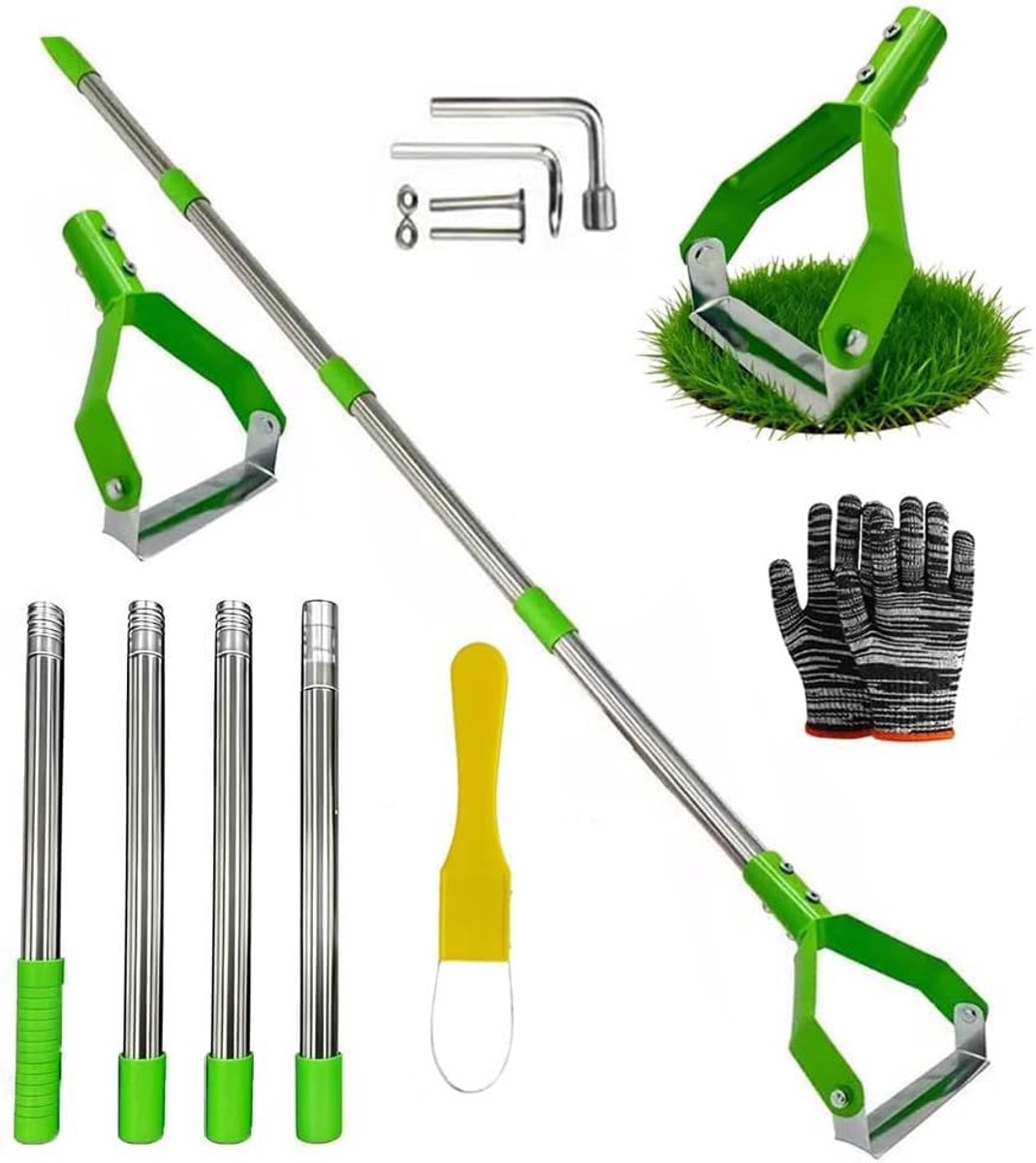 Pendelhak met steel 161 cm, stijgbeugelhak onkruidverwijderaar, tuinhak met roestvrijstalen steel, veelzijdige onkruidhak handmodel, voor onkruid wieden, losmaken van aarde