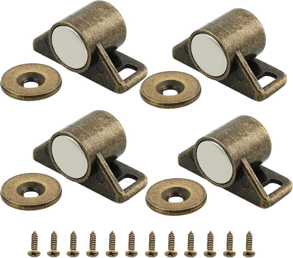 4 stuks kastdeurmagneten, 3,6 cm magnetische deurmagneten, vreedzame deursluiting, magnetische deurvergrendeling, magneet, meubelsluiting voor lade, meubels, kast, kast, brons