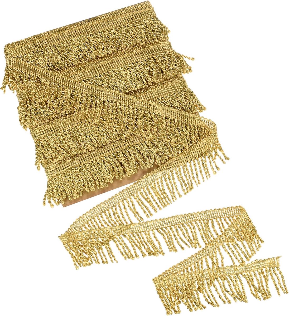 METERXITY 10 meter gordijn franjes franjes rand, 5,6 cm breed polyester franje boho kant naaien franje trimmen kwastje franje trim voor tassen/doe-het-zelf decoratie/rok/bank/kleding [bruin]