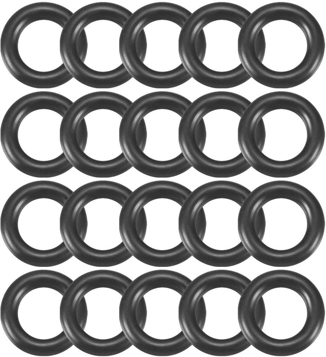 sourcing map 20 Stks Zwart 9mm x 2mm NBR Oliebestendig Afdichting Ring O-vorm Grommets
