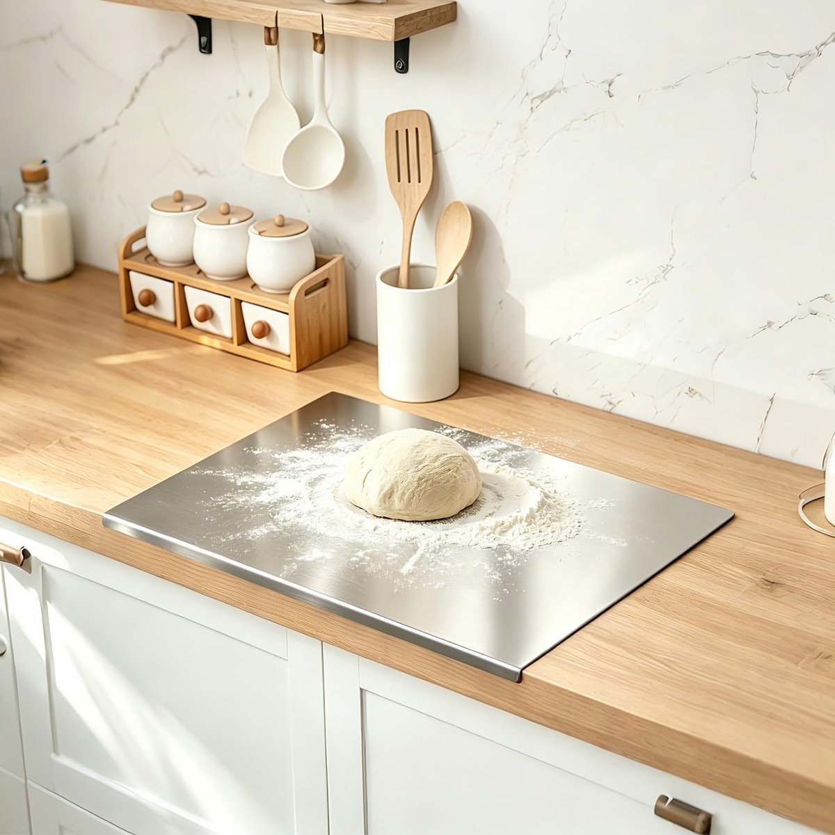 stalen snijplank, 30 x 40 cm, keukensnijplanken, zware snijplank voor koken, brood, restaurant om te kneden, voor vlees, groenten voor keuken, bar