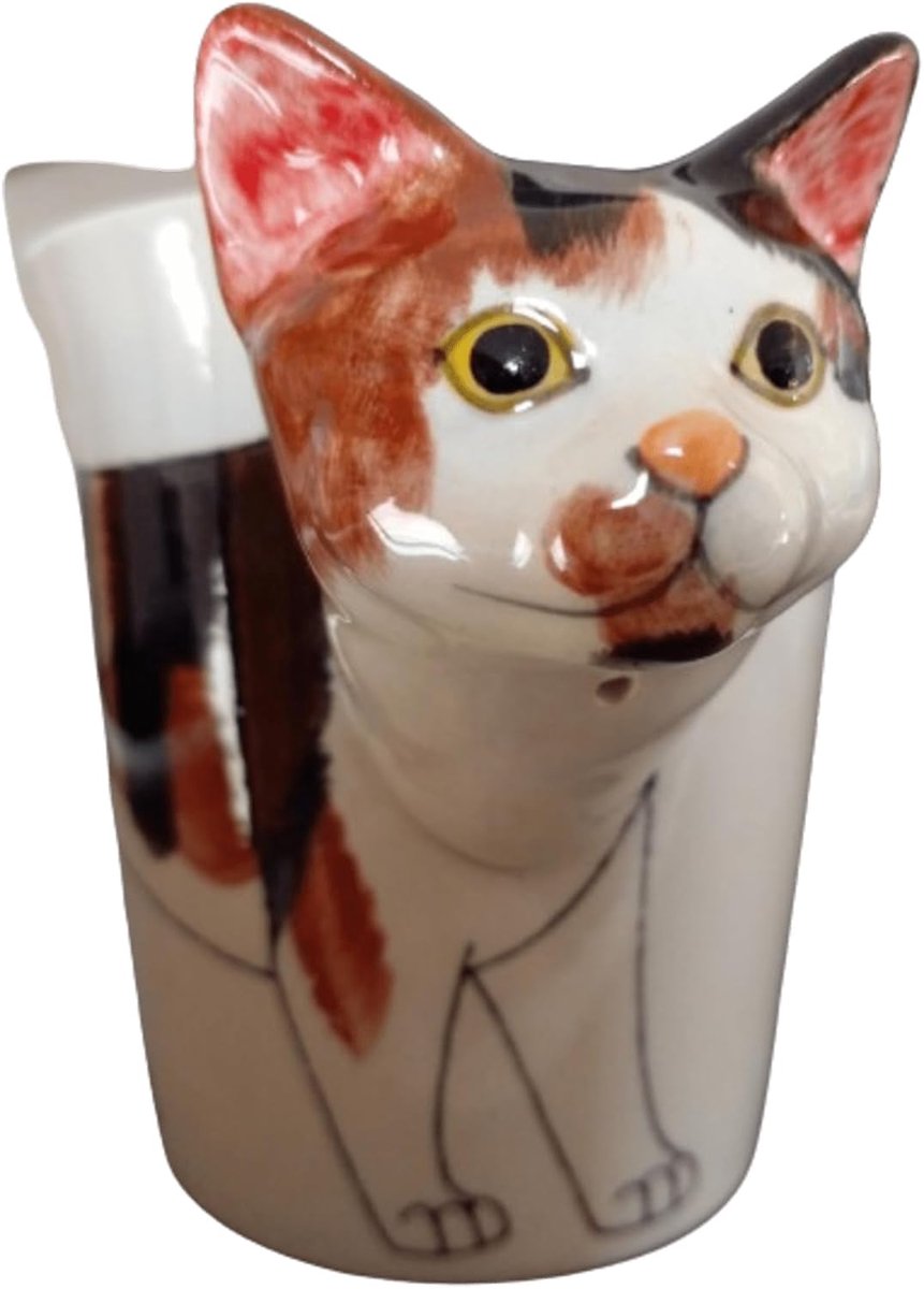 kat beker met kattenmotief dier keramische mok als cadeau voor kattenvrienden kattenliefhebbers kat kleurrijk 14 x 15 x 10 cm