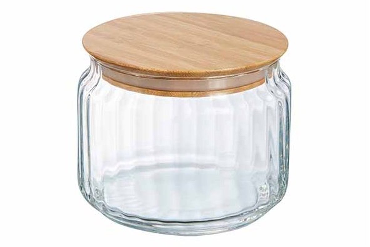 Nova Jar Voorraadpot 0,50l D10,5xh8,6cm - Bamboe Deksel