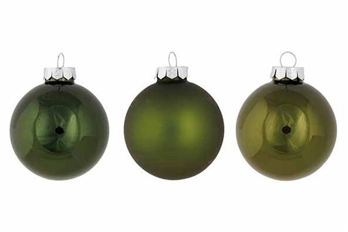 Kerstbal Set24 Shiny Matt Opal Groen D6c M Glas
