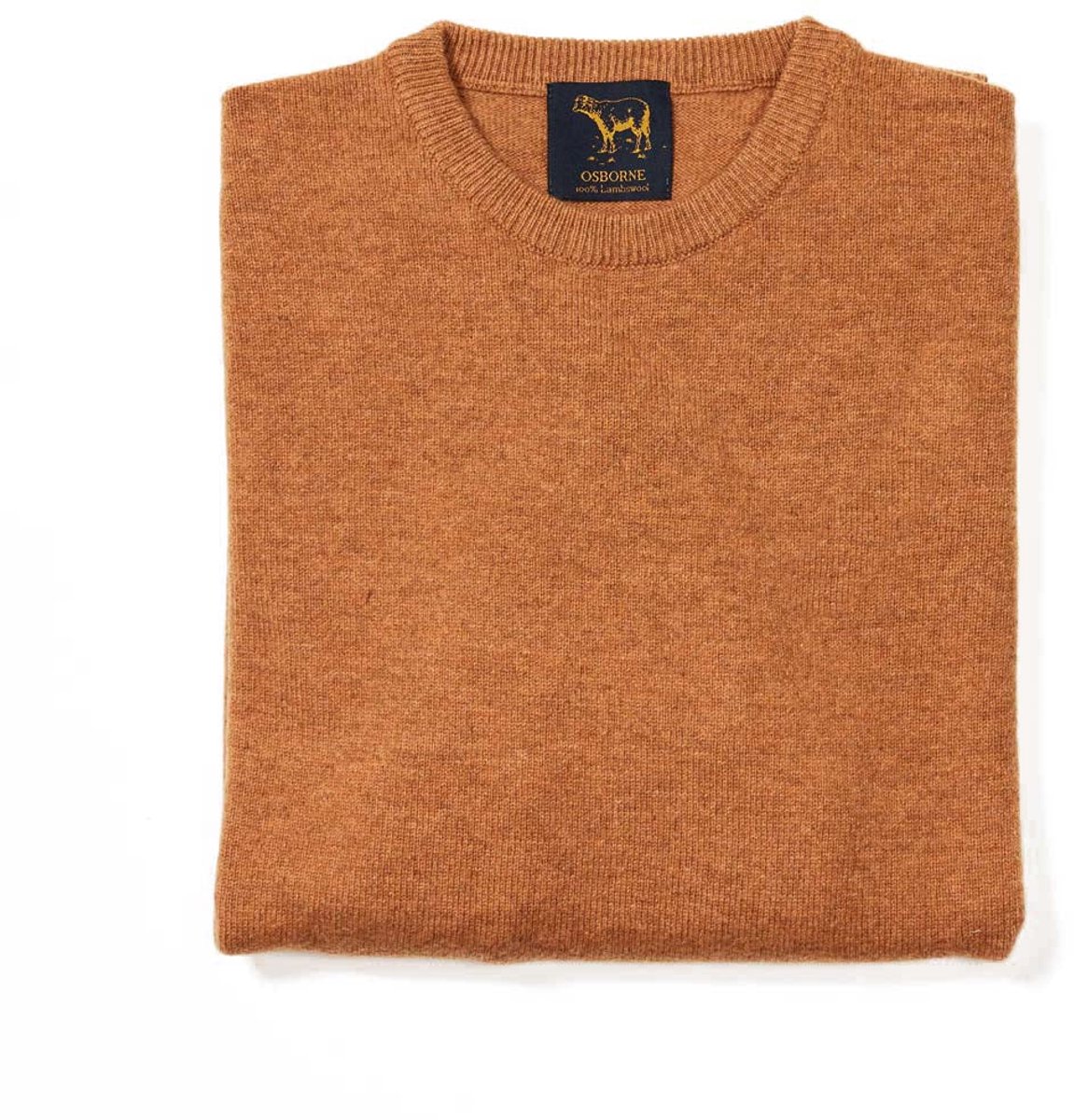 Osborne Knitwear Trui met ronde hals - Sweater heren in Lamswol - Pullover Heren - Gazelle - 4XL