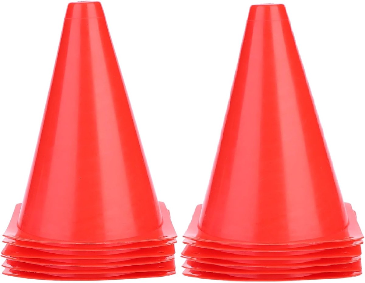 6 Stks 18 Cm Voetbal Training Kegel Voetbal Marker Kegels Sport Training Apparatuur Plastic Voetbal Accessoires Voor Voetbal Training En Boren(Rood)