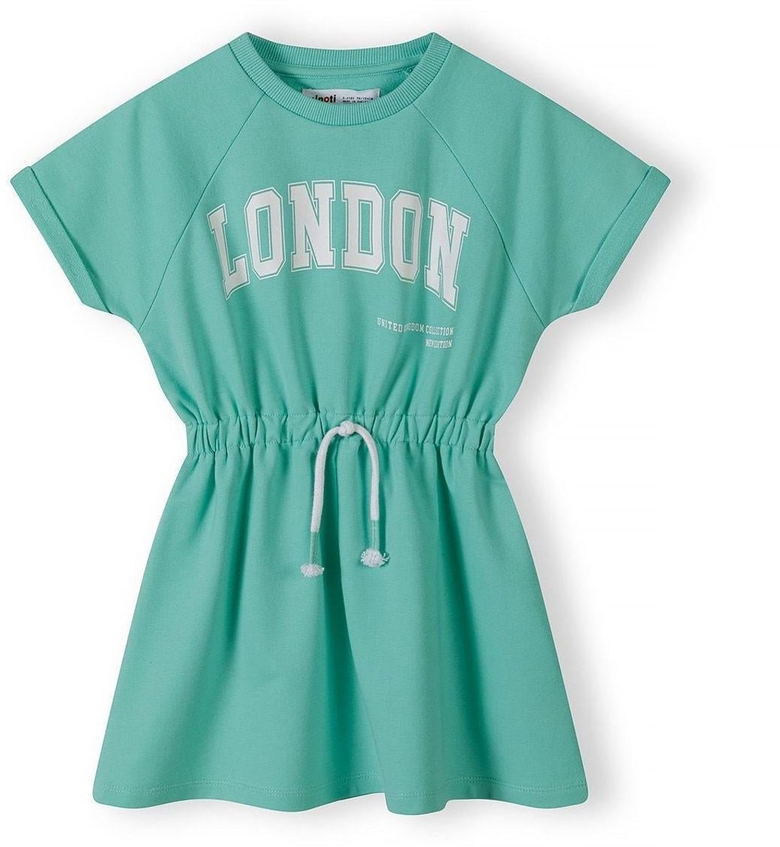 Minoti jurk meisjes fleece London print - katoen - groen