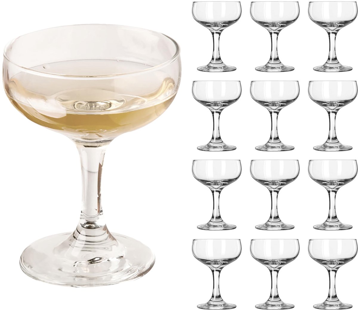 Libbey Embassy Cocktailglazen - Coupe Set - Transparant Glas - Vaatwasserbestendig - 163 ml - 12 Stuks
