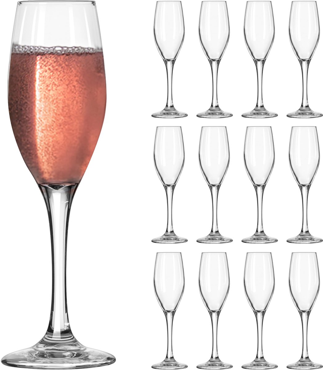 Libbey Perception Champagneglazen - Sektglazen Set - Transparant - Vaatwasserbestendig - 170 ml - 12 stuks