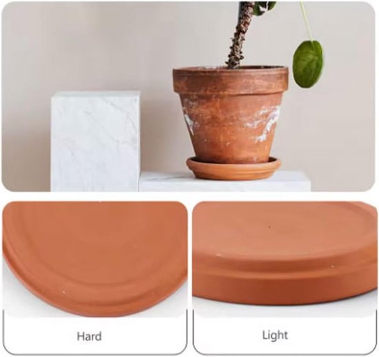 Schotels 5 stuks terracotta bloempotschalen, ronde schotels for plantenafvoer(Groot) — afbeelding 3