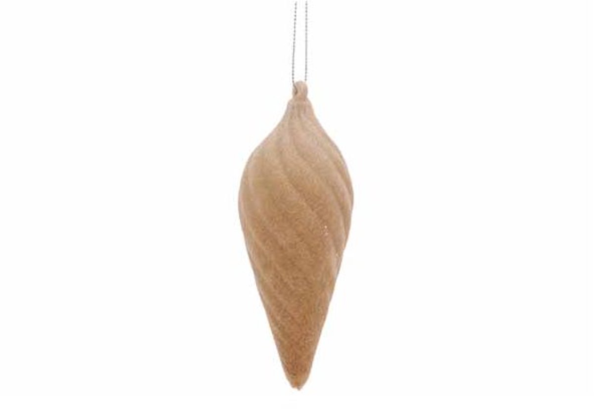 Hanger Drop Spiral Flocked Beige 5x5xh14 Cm Kunststof