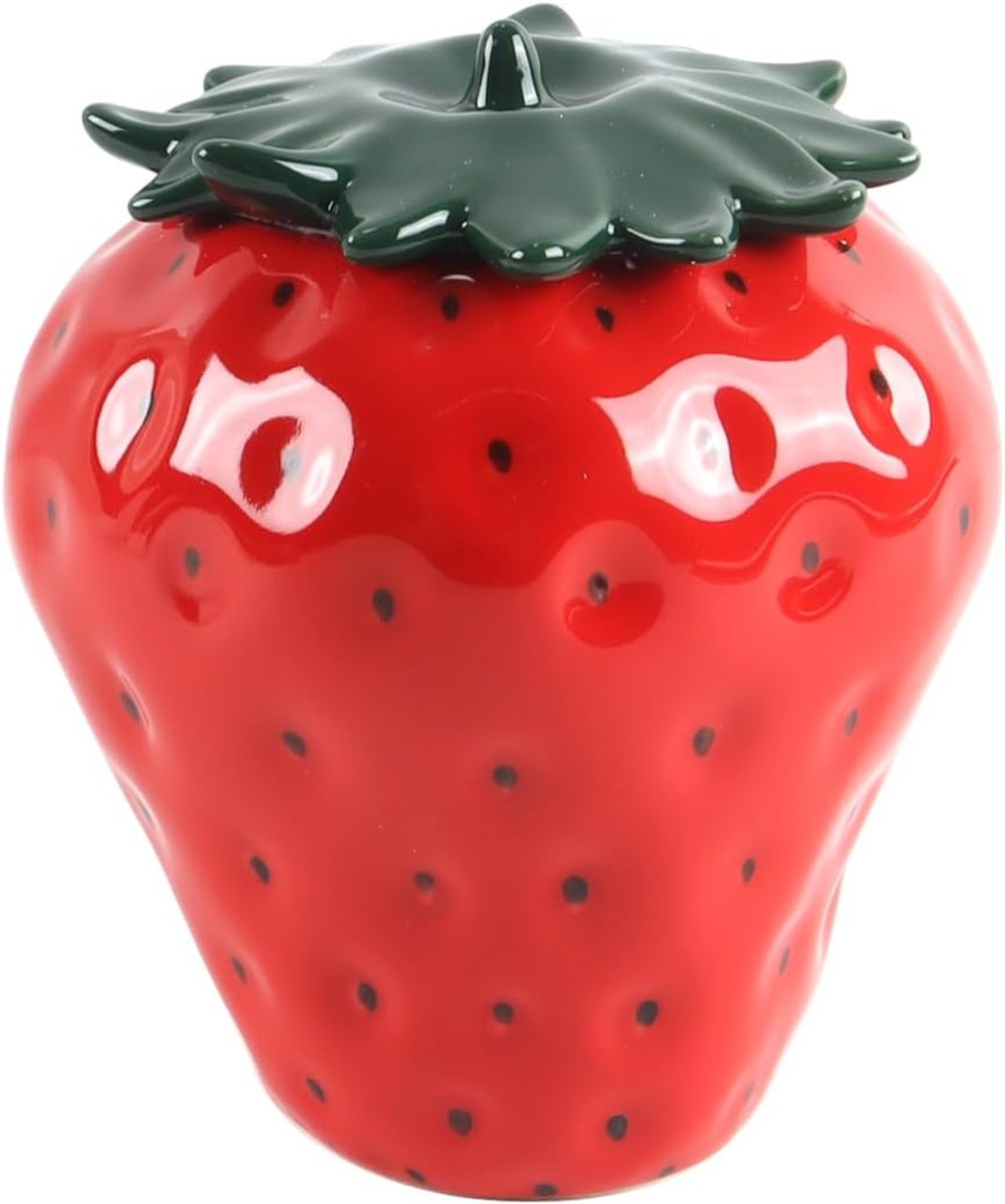 Aardbei Keramische Theebus Luchtdichte Opbergpot Keuken Aanrecht Decoratieve Houder Voor Los Blad Theegeschenk