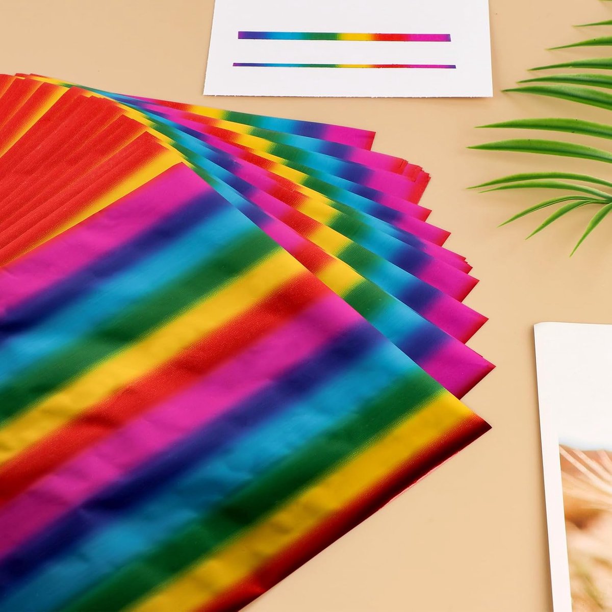 20x29cm Recht Kleurrijk Folie Papier 50 Vellen Pack Toner Reactieve Folie Hot Stamping Folie Papier door Laserprinter en Laminator voor Scrapbooking Craft Card Maken DIY Album Decoratie