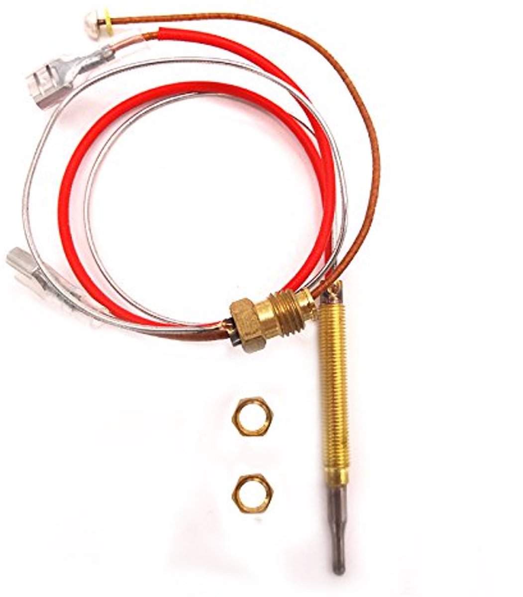 Star Thermoelement voor warmtestraler, M6 x 75 schroefdraad met M8 x 1, M9 x 1 aansluitmoeren, 410 mm