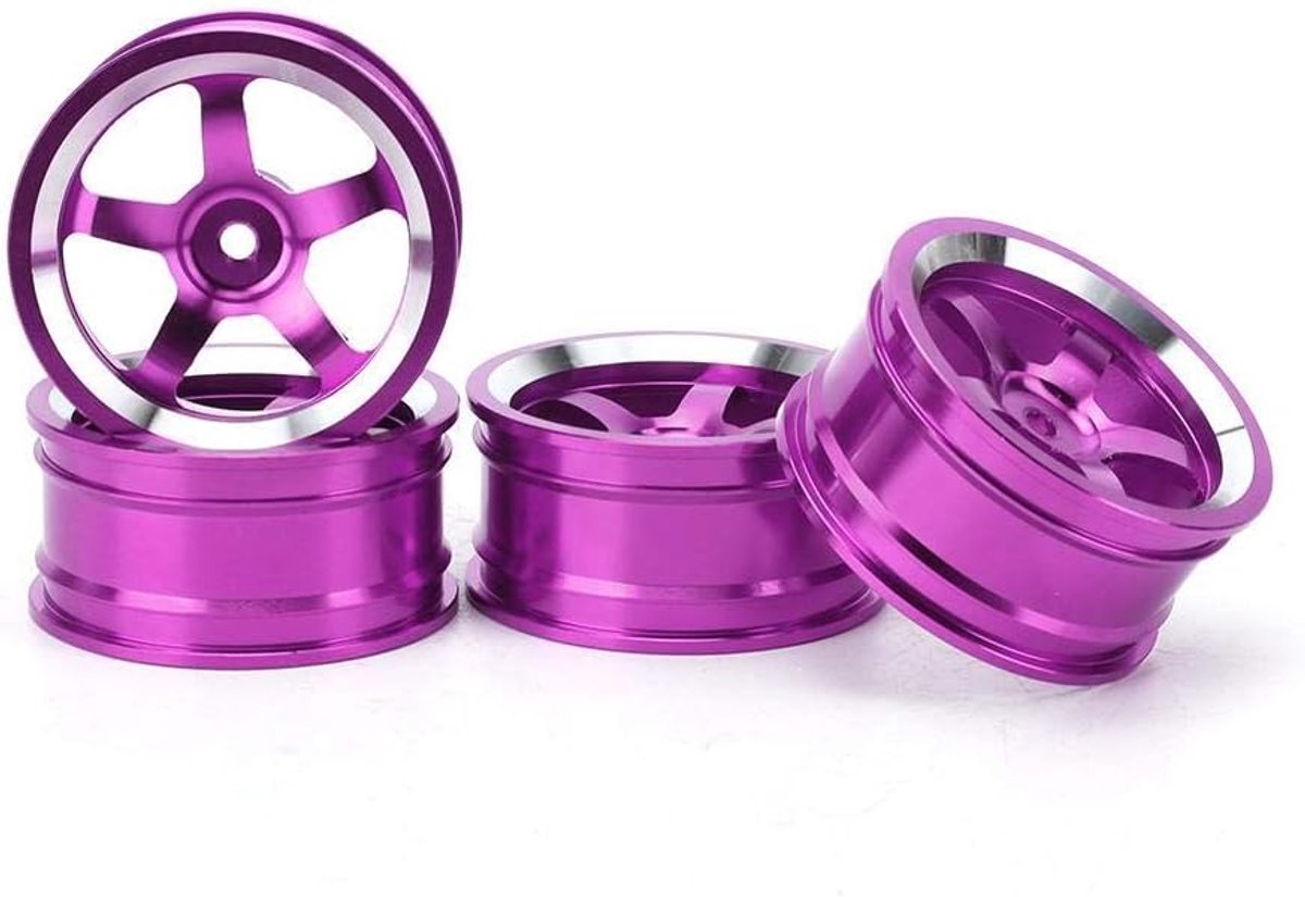 auto wielnaaf, 4 stuks aluminiumlegering, licht en duurzaam, naafadapterset voor velgen in schaal 1/10, geschikt voor modelbouwers en driftliefhebbers