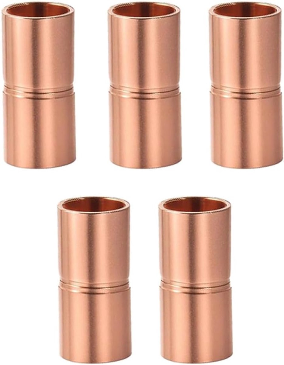 Pijp Koppeling 8mm ID Rechte Koppeling C x C Zweet End Lassen Aansluiting voor Airconditioner HVAC Sanitair (5 stuks)