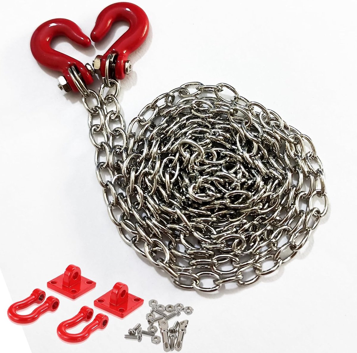 Accessoires metalen hanger ketting en sleephaak compatibel met 1/10 RC4WD D90 Axial SCX10 RC Rock Crawler
