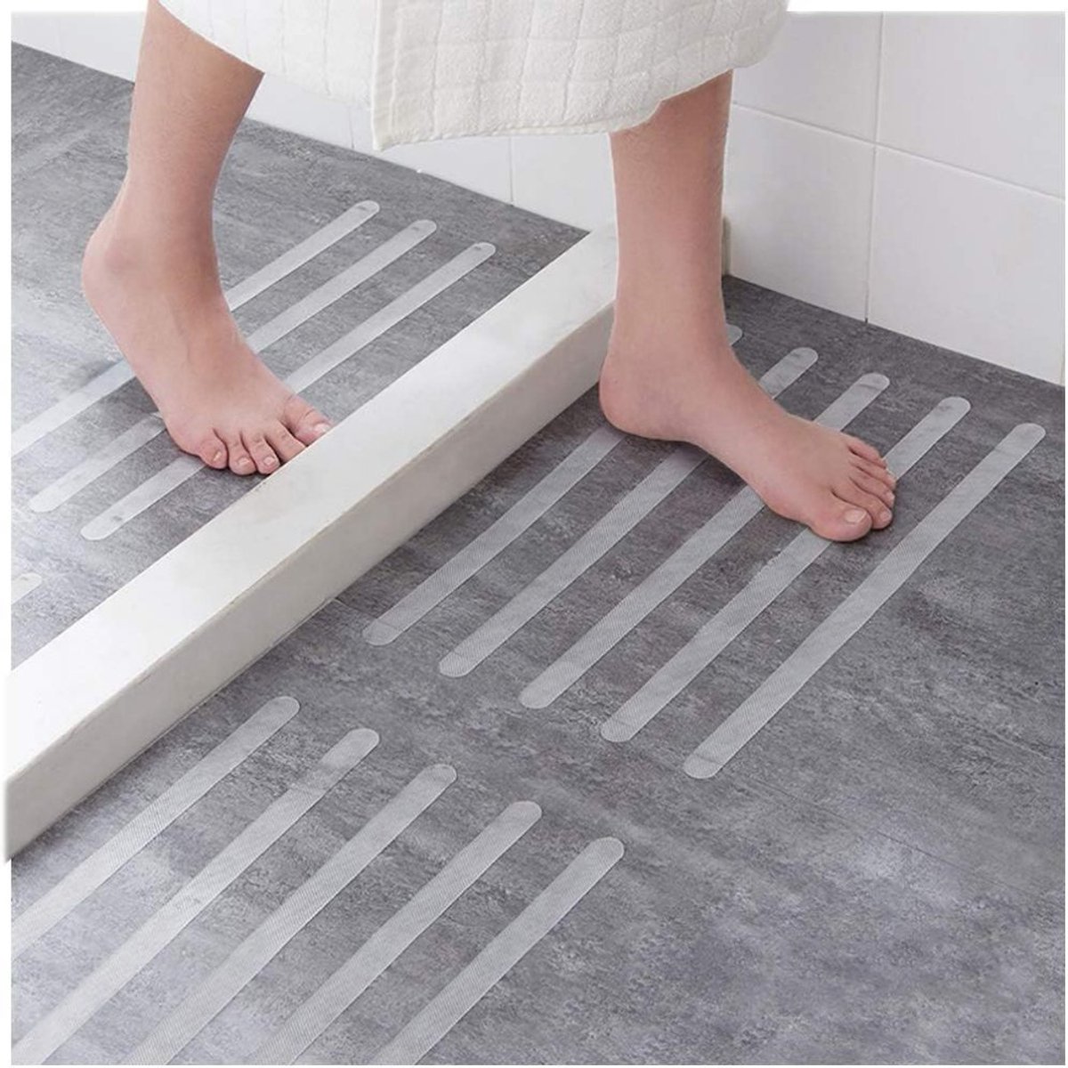 Anti-slip Strips – 24 stuks – Transparant – 2 x 38 cm – Zelfklevend – Voor Bad, Douche & Trap