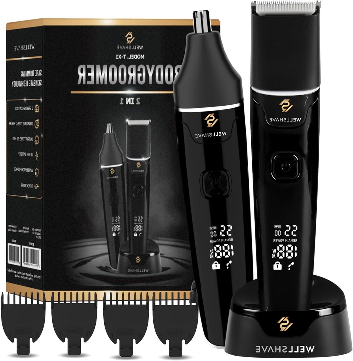 Intiem Scheerapparaat - Lichaamstrimmer Neushaartrimmer - Persoonlijke Verzorging - IPX7 Waterdicht - USB-C Oplaadbaar - Zwart