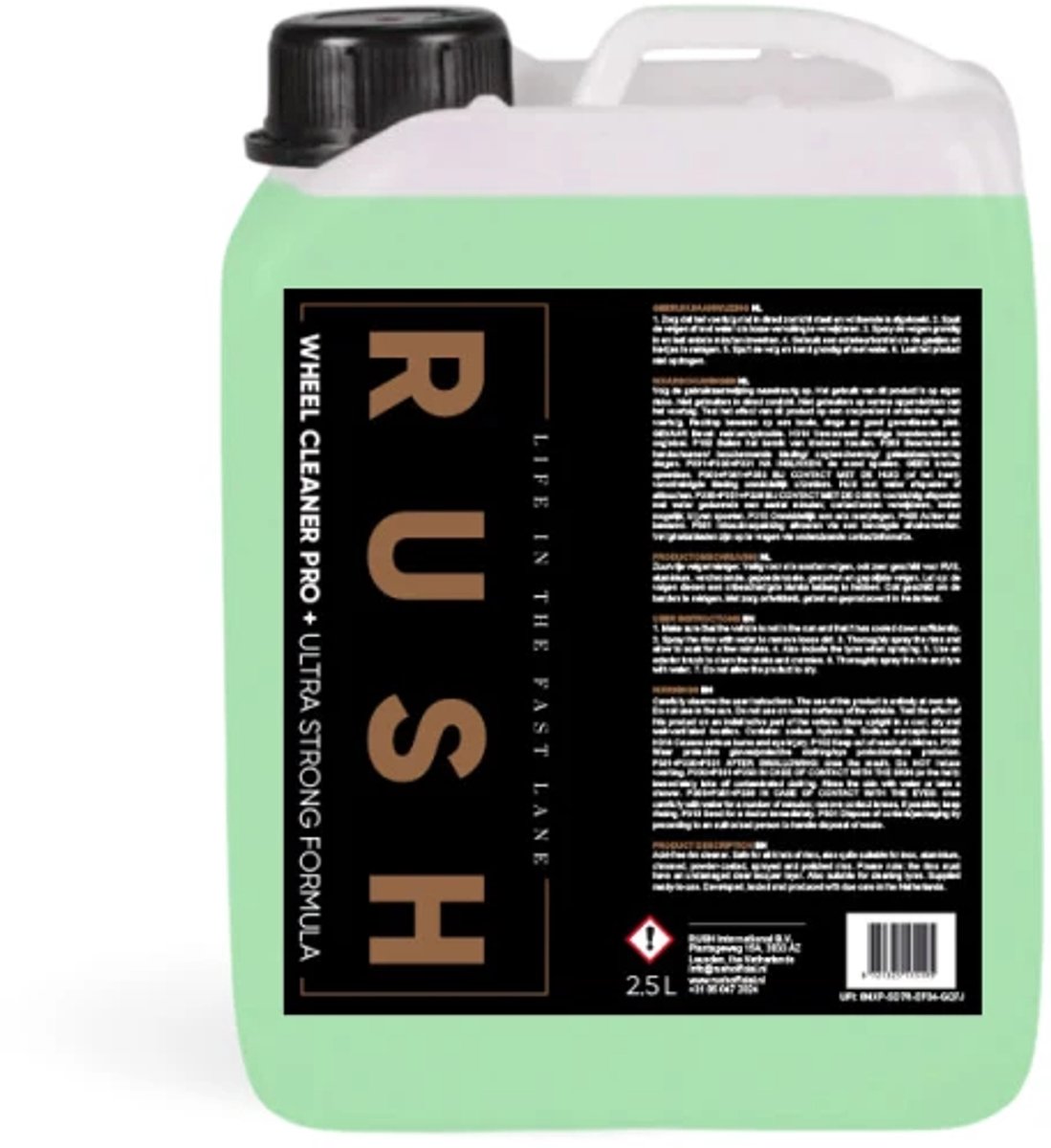 RUSH Wheel Cleaner Pro+ 2,5 liter | #1 Zuurvrije Velgenreiniger | Volumevoordeel | Auto Wassen | Schone Velgen
