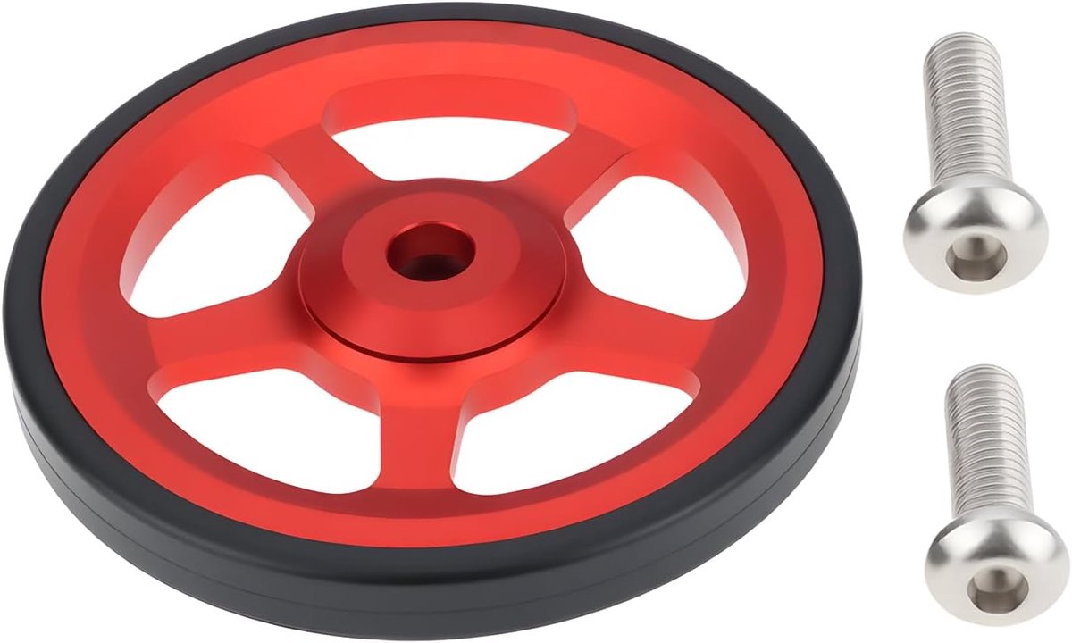 2 stuks fiets Easy Wheels 60mm aluminiumlegering Easywheel compatibel met Brompton vouwfiets, rood
