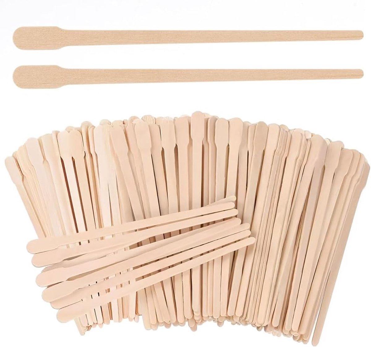 200 waxstokjes, houten spatel, 8,8 x 0,65 cm, geel, voor wenkbrauwen, gezicht, ontharing