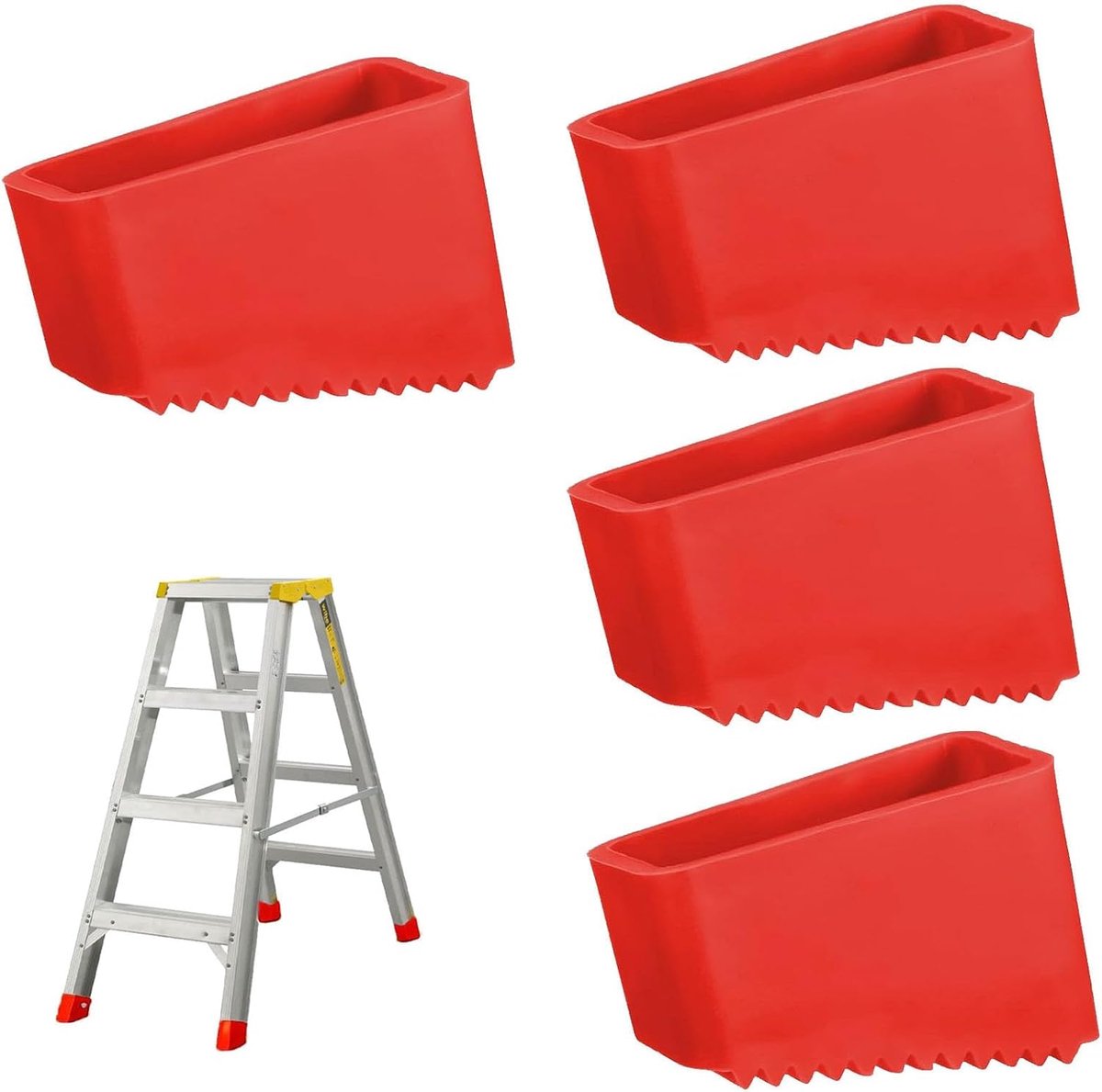 4 stuks rubberen voetjes voor ladders, 50 x 20 mm laddervoeten, rubberen voetjes voor ladders, beschermkap laddervoet, beschermkappen voor ladders, rubberen laddervoeten, universele ladder