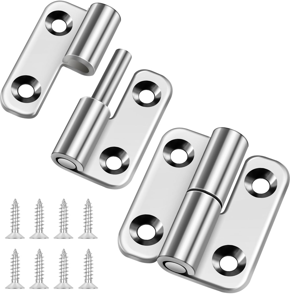 2 stuks Lift Off Scharnieren 1.5 Inch, Kleine Slip Joint Vlag Afneembare Scharnieren, 304 RVS Deurscharnier, Rechtshandigheid