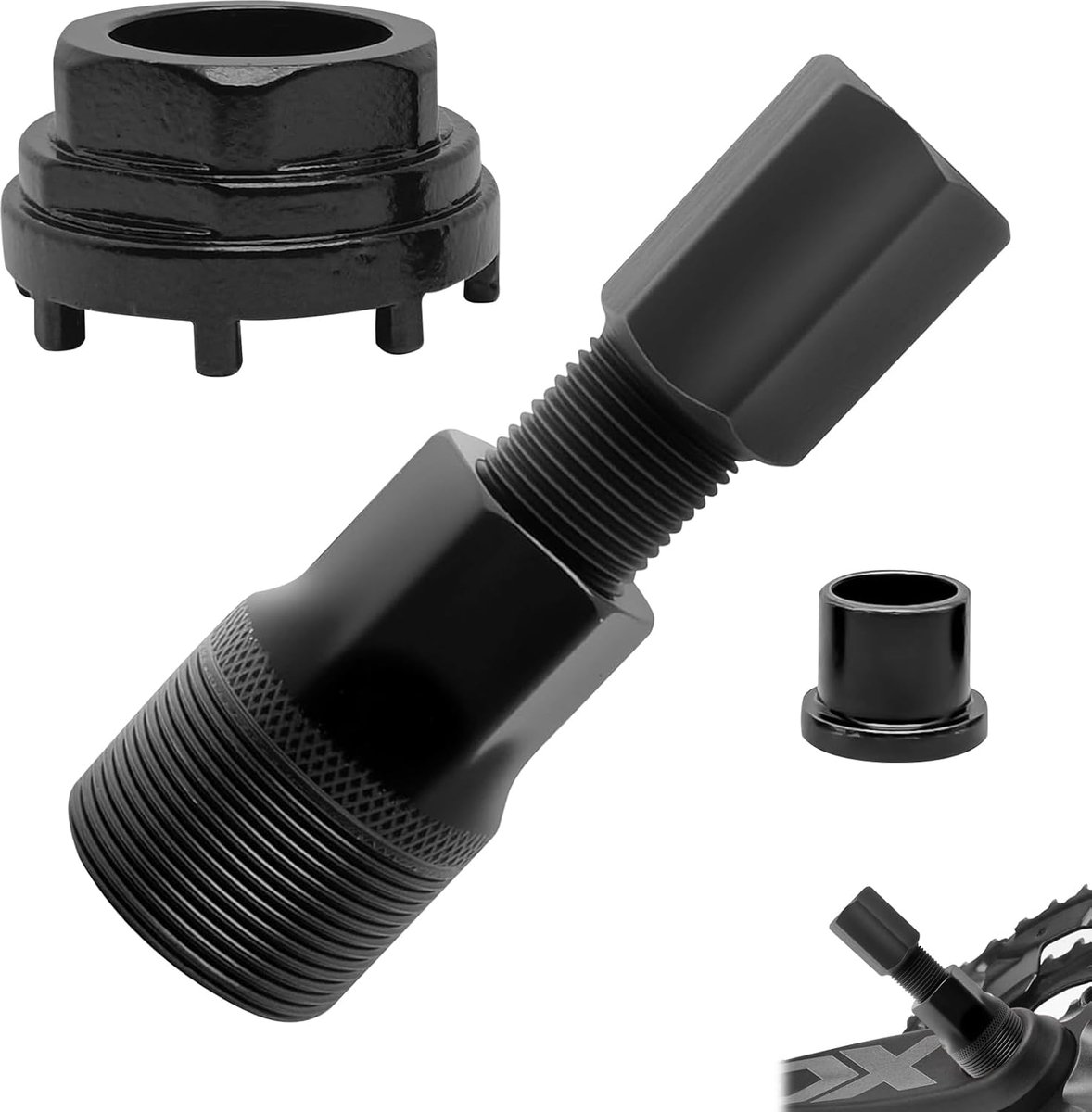 fiets, 42 mm fiets trapas gereedschap met 8 tanden | Universele lockring tool, trekker fiets cranktrekker, voor vele soorten fietsen, zwart, koolstofstaal, slijtvast