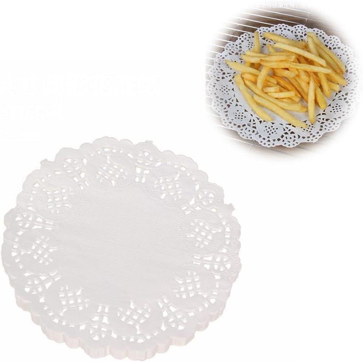 kleedjes met kant, 150 stuks ronde papieren kleden van witte kant voor verpakking voor tafeldecoraties voor feestjes of bruiloften, 3,5 inch