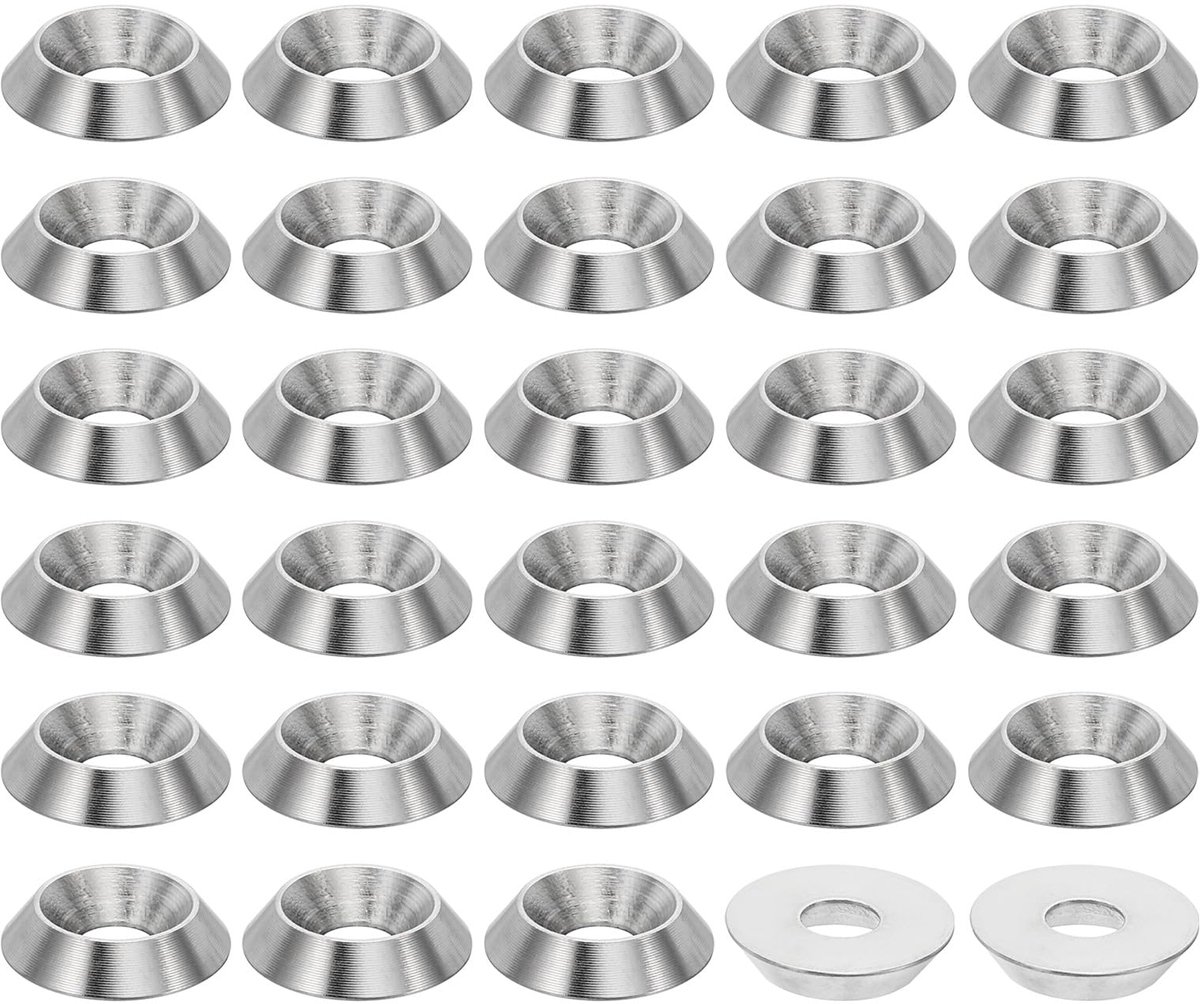 M5 afwerking verzonken schijf, 50 stuks 16 mm diameter. 3,5 mm hoog. Massief 304 roestvrij staal CNC Cup sluitring platte kop afdichting voor constructies, conus