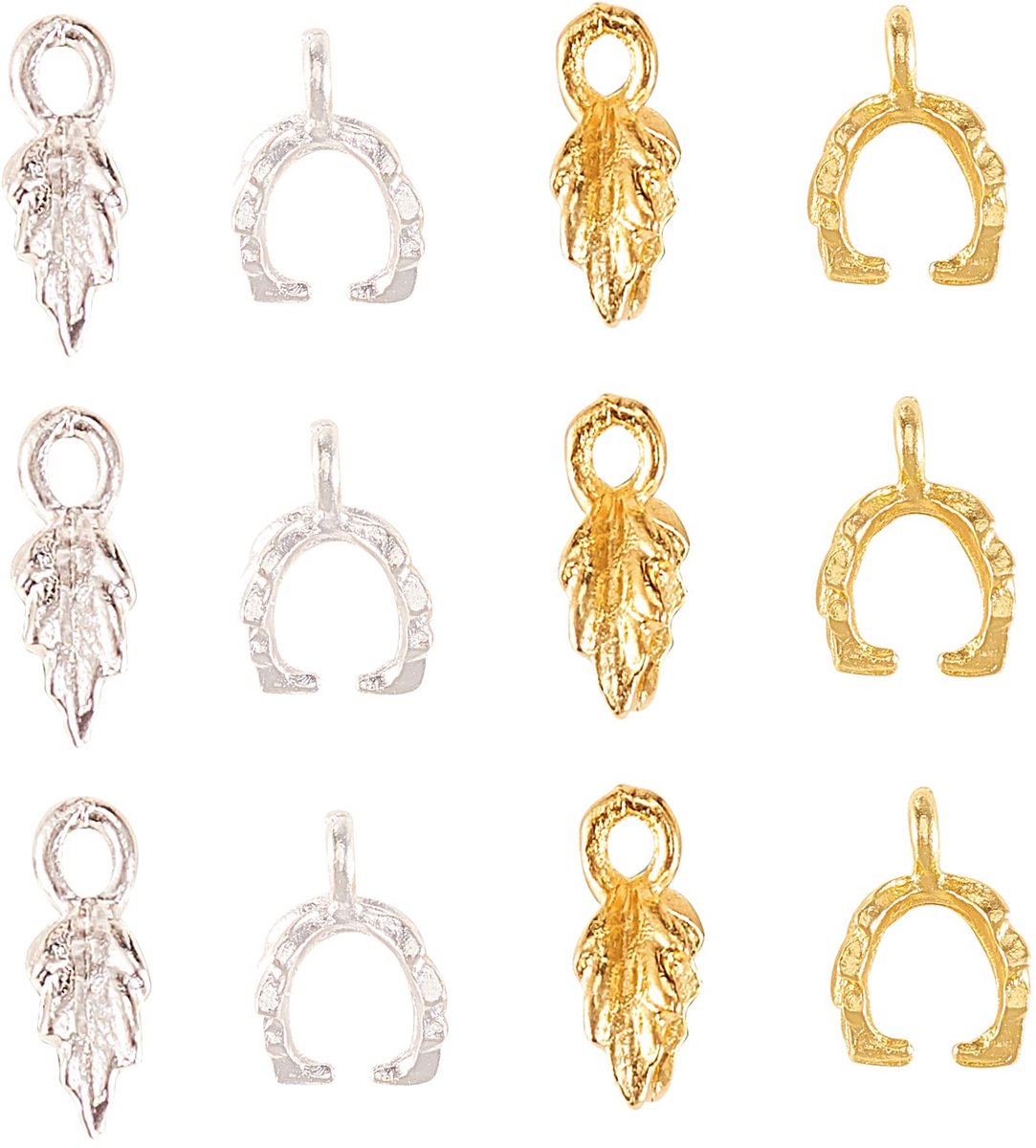 200 Stuks 2 Kleuren Ijsprik Haak Clip Oogje Gesp Hanger Charme Kraal Hanger Connector voor Hangers Kettingen Sieraden DIY Craft Maken
