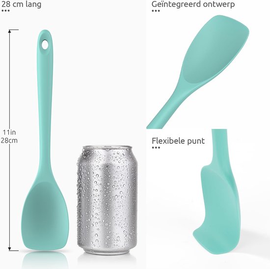 Siliconen Spatel Lepel 315℃ Hittebestendige Kooklepel(Wintertaling) - Anti-aanbak Keuken Schraper met Schepvorm en Flexibele Rand voor Schrapen Roeren Vouwen Omkeren Serveren — afbeelding 4