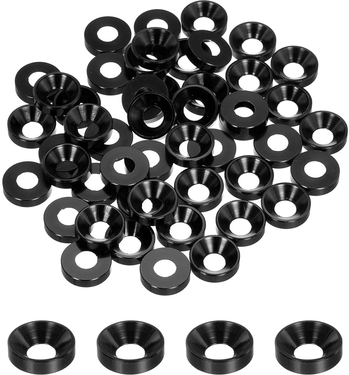 50 stuks M3 verzonken schijven, 13,8 mm geanodiseerde aluminiumlegering, kopafdichtingen voor schroeven RC/FPV/PC/drone/mechanische accessoires, modeldeel, zwart