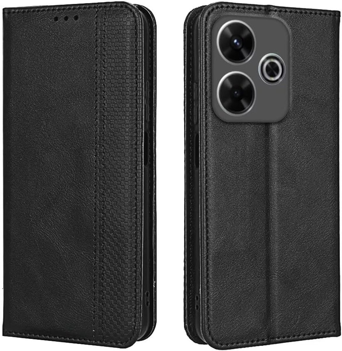 Telefoonhoesje voor Redmi 13 (4G) / POCO M6 (4G) / Redmi 13 5G / POCO M6 Plus 5G (6,7 inch), PU-lederen magnetische flipcase, telefoonhoesje, 3 kaartsleuven, 1 portemonneehoesje, standaard