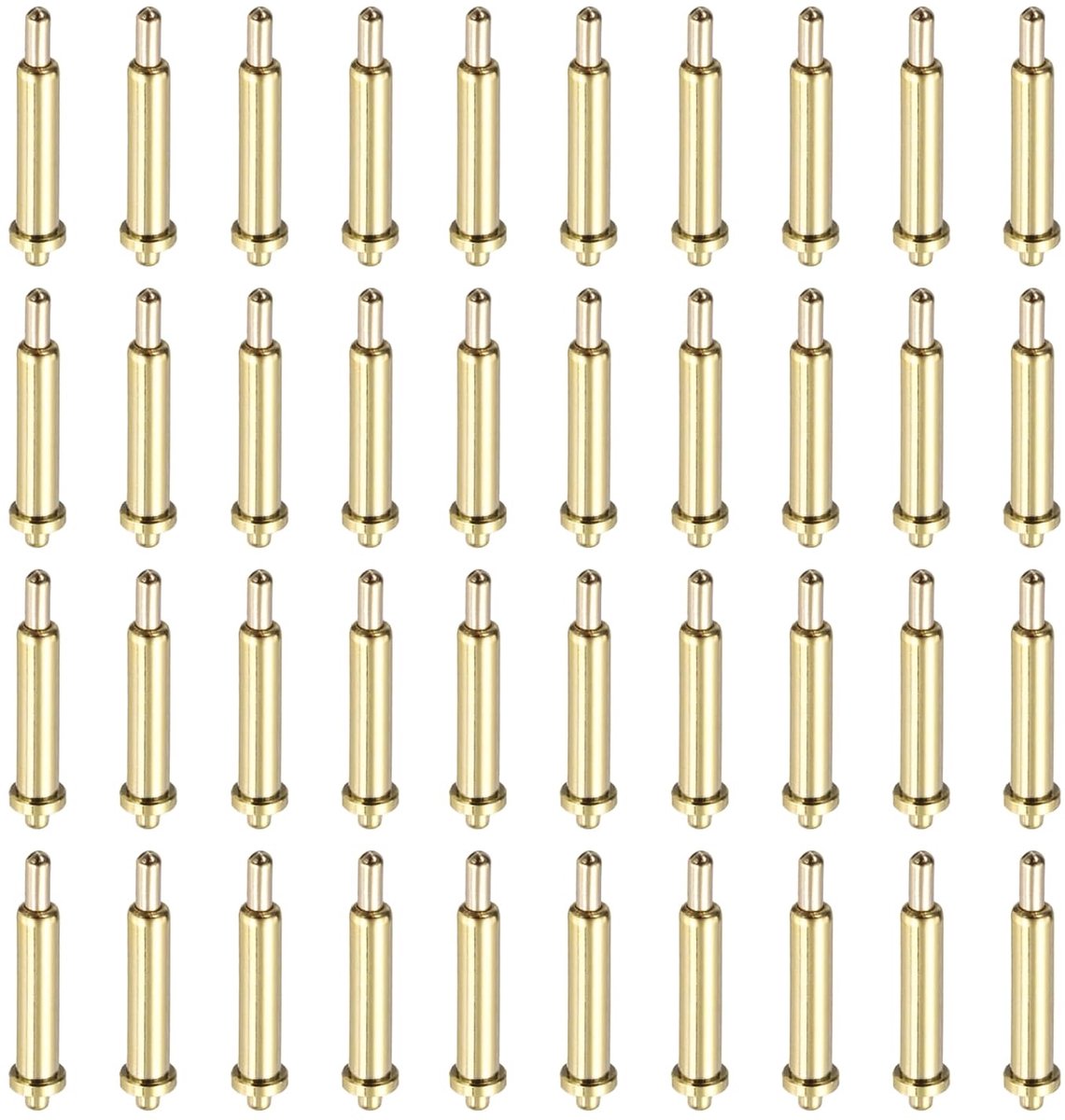 40 stuks vergulde veerstiften, 10 mm, met veer, koperen stift met dubbele veer voor stroomtesten, sondeverbinder, vervanging