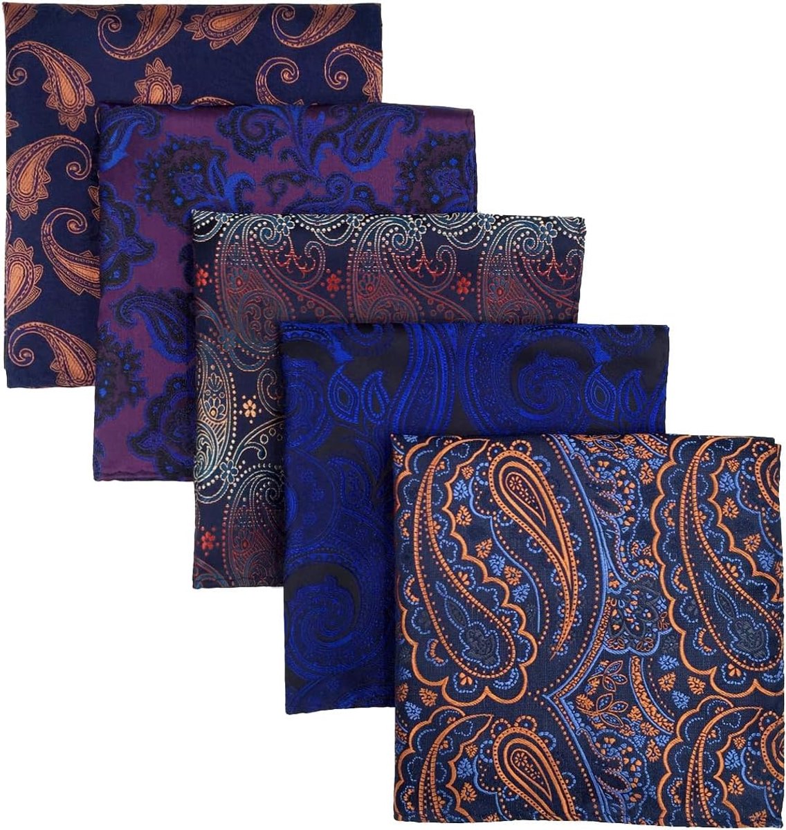 SHLAX&WING 5 stuks geassorteerde heren pochet zakdoeken set Pochetten voor heren