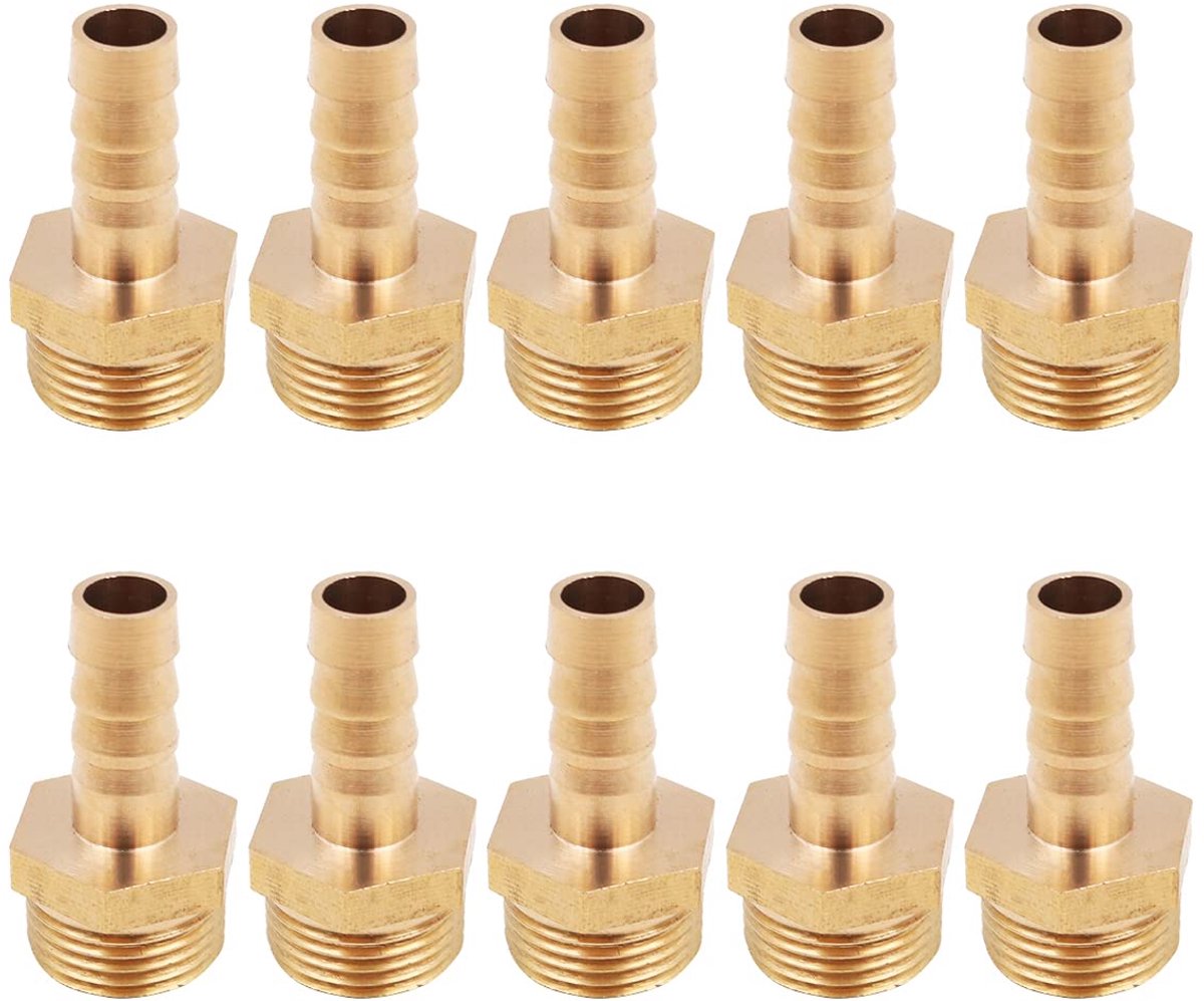 10Pcs Slang Pijp Tap Connector Messing Slang Nozzle Connector Slang Montage Mannelijke Adapter Voor Vijver Pool Slang Pijp Adapters -3/8 8mm