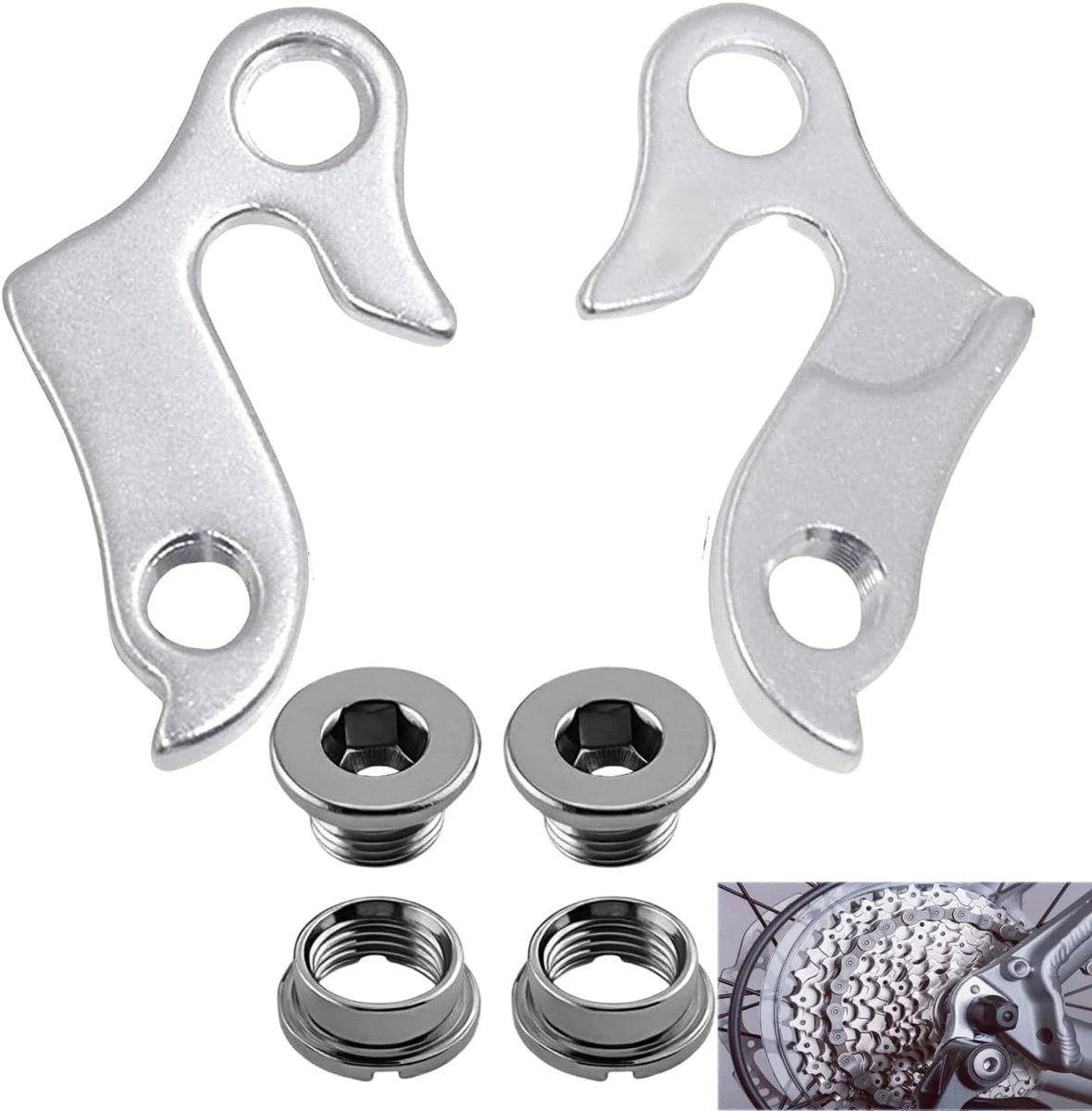 hanger MTB, 2 stuks schakeloog aluminiumlegering, mountain Road Bike Gear hanger fiets hanger adapter, schakeloog racefiets trekking