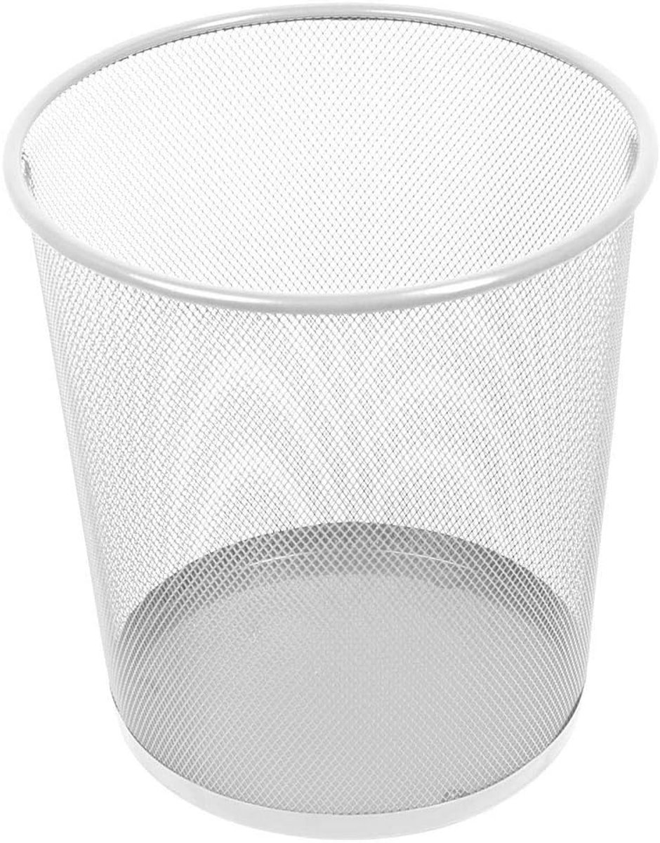 Prullenbak 12 liter - rond draadgaas - parelmoerkleuren - stijlvol voor kantoor - ShopVlot
