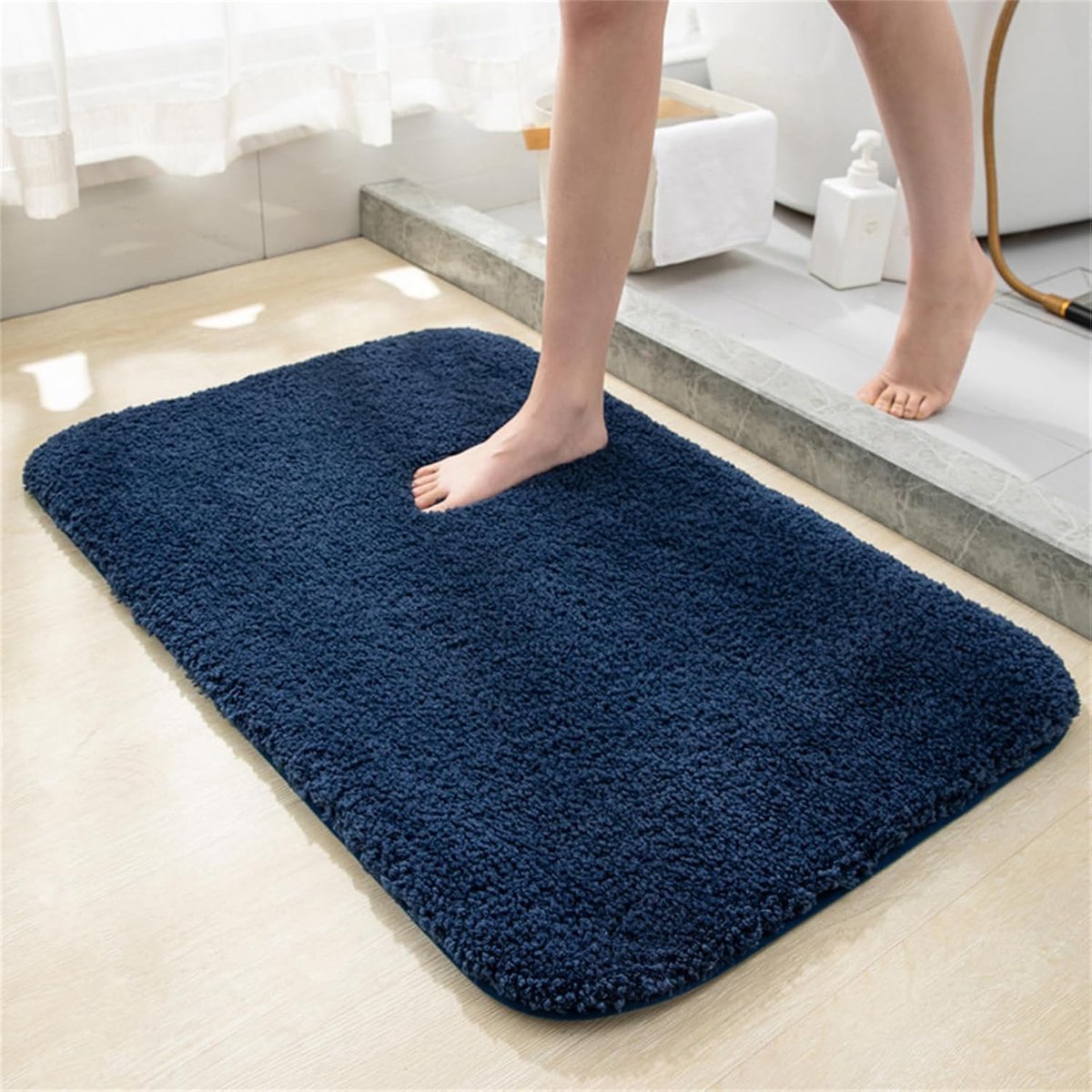 Antislip badmat, machinewasbaar, ultrazacht en verdikt, zeer absorberend - Marineblauw (40*60cm)