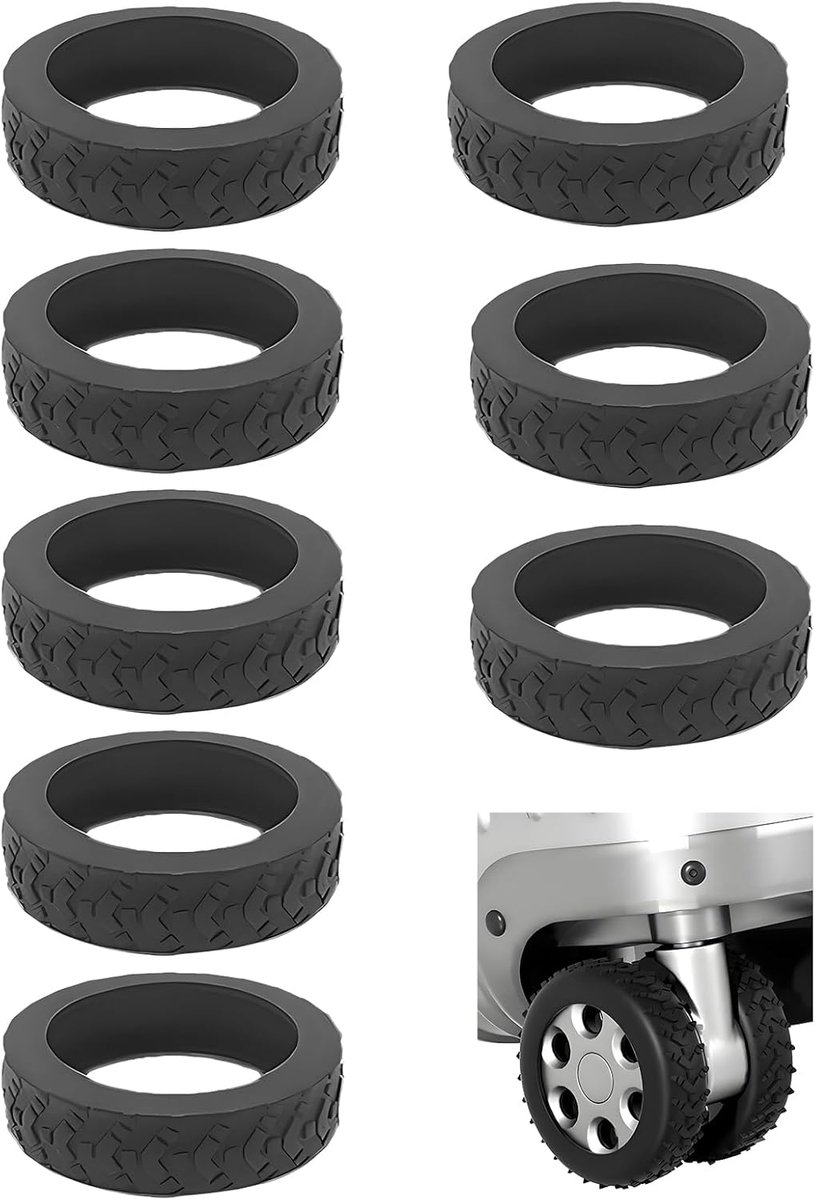 Kofferwielhoezen set van 8 - silicone zwart - waterdicht en stofbescherming - ideaal voor reizen - ShopVlot