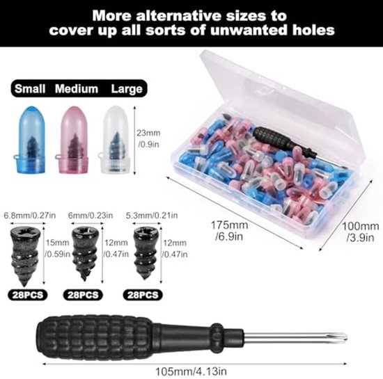 Band Reparatie Kit - Tire Repair Set - Noodreparatie Onderweg - Zonder Band Demontage - 85 Stuks - Zwart — afbeelding 5