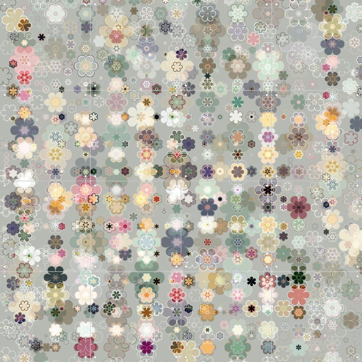 IXXI Flower Power, Angelo Cerantola - 80 x 80 cm - Gratis ophangtool - Grote wanddecoratie en posters - Digitale Kunst, Woonkamer, Eetkamer